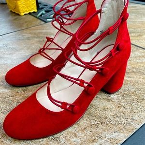 Red Nine West 3in Heels